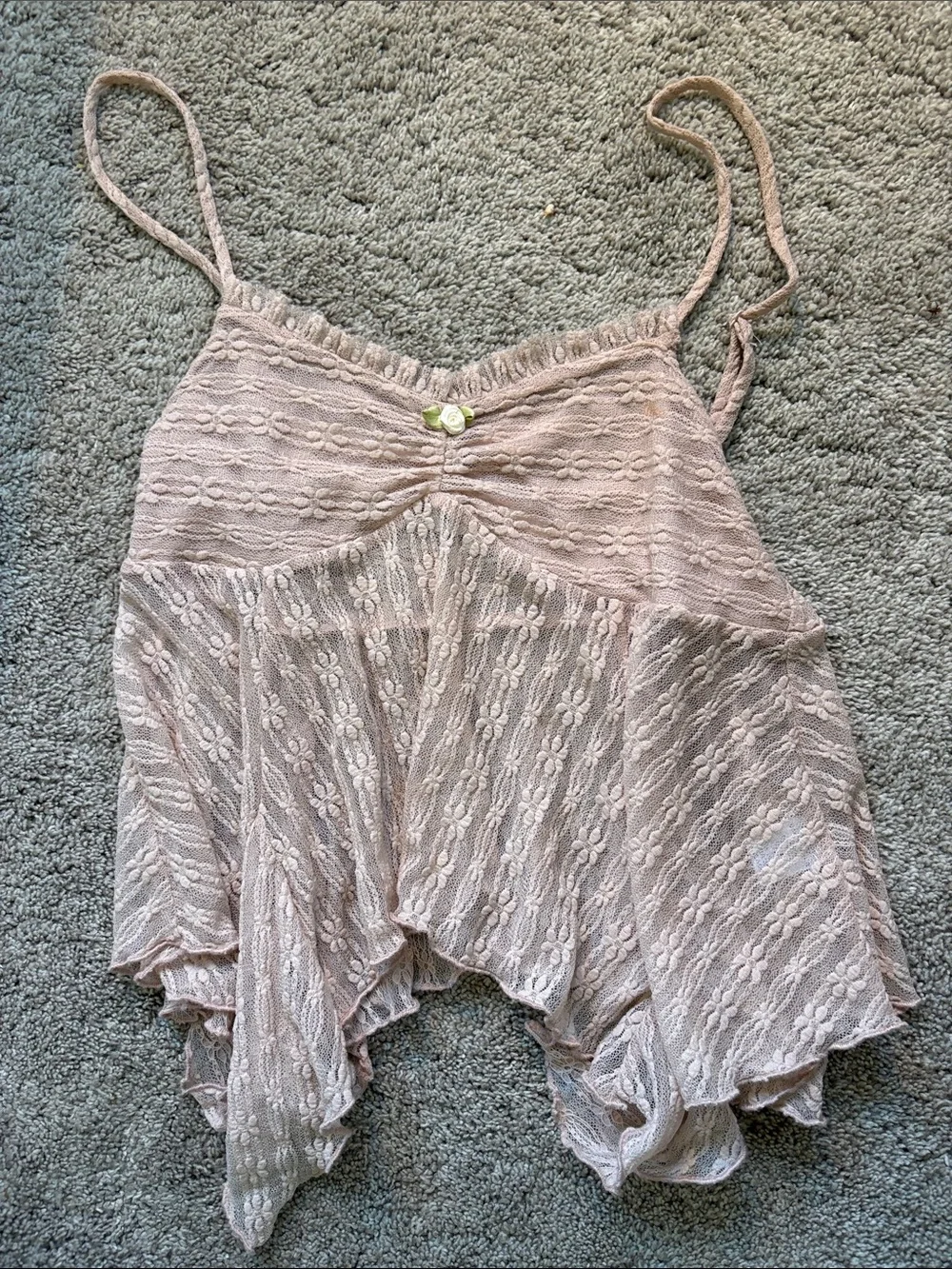 HYFVE Blush Pink Lace Handkerchief Hem Cami - Picture 1 of 2